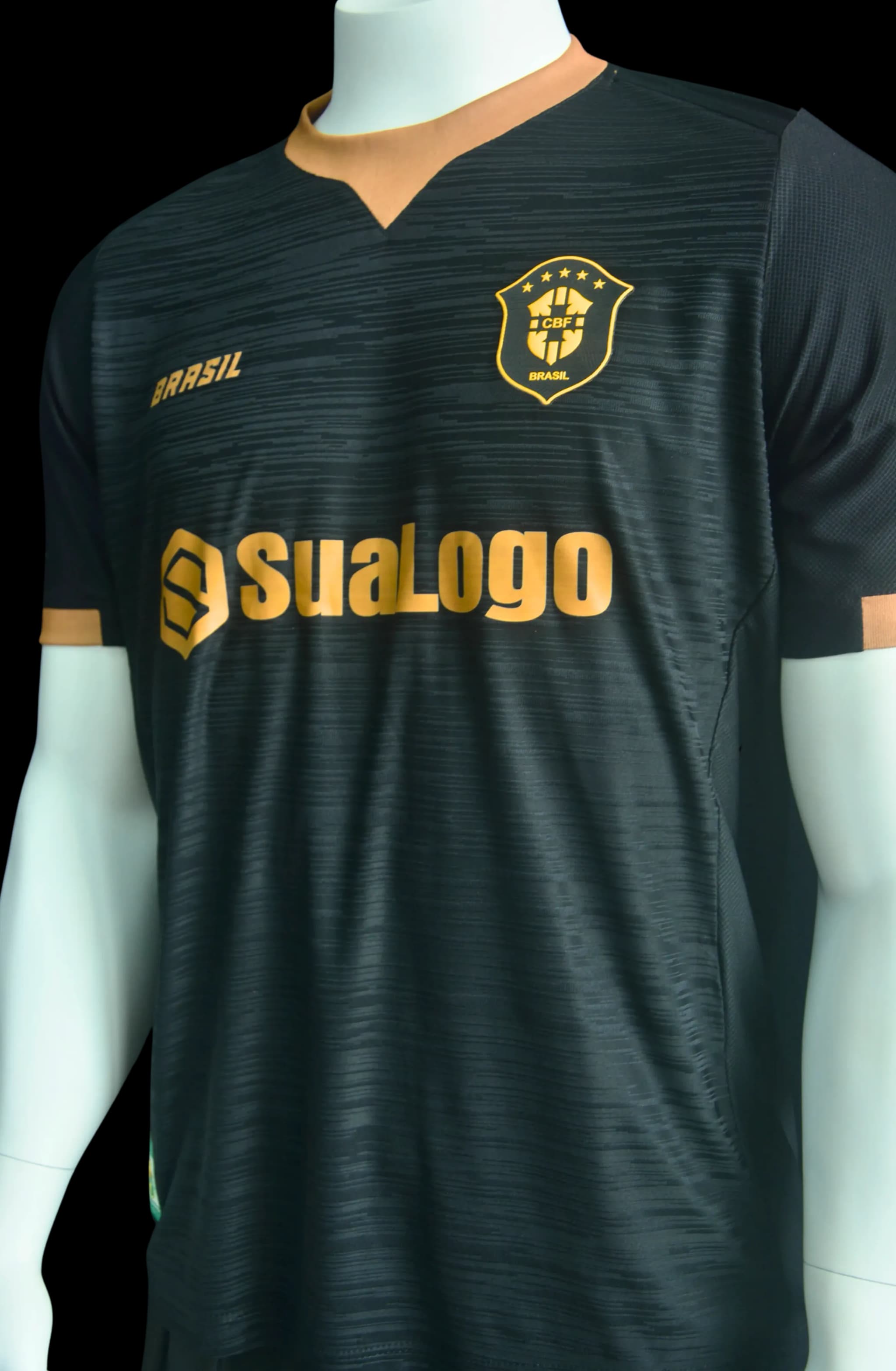 Camisa Brasil Preta Copa 2026 - Uniforme corporativo Icone Sports